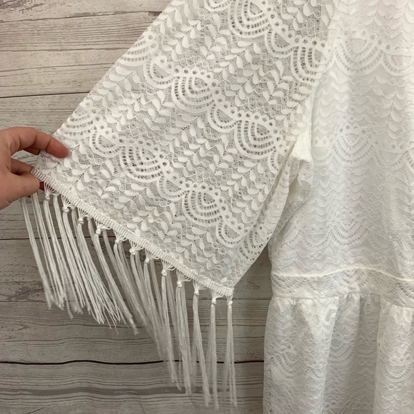 Glamorous Curve ASOS lace fringe romper playsuit - Picture 3 of 5